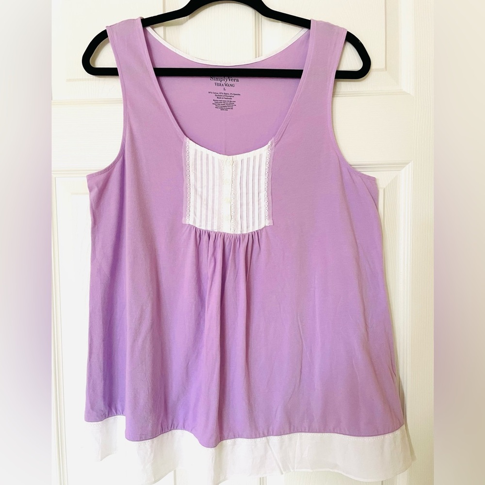 EUC 💜 Simply Vera | Vera Wang | Purple Lace Sleeveless Nightgown